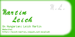 martin leich business card